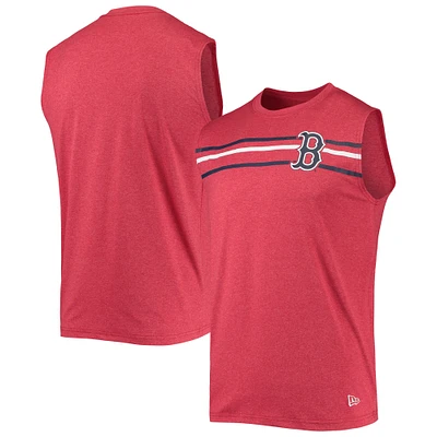 Men's New Era Heathered Red Boston Sox Muscle Tank Top