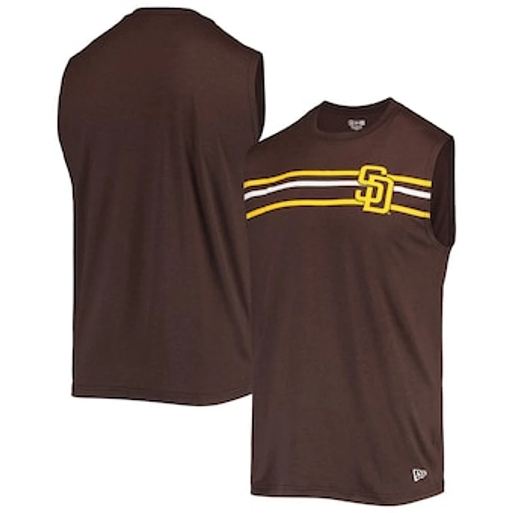 Men's New Era Brown San Diego Padres Muscle Tank Top