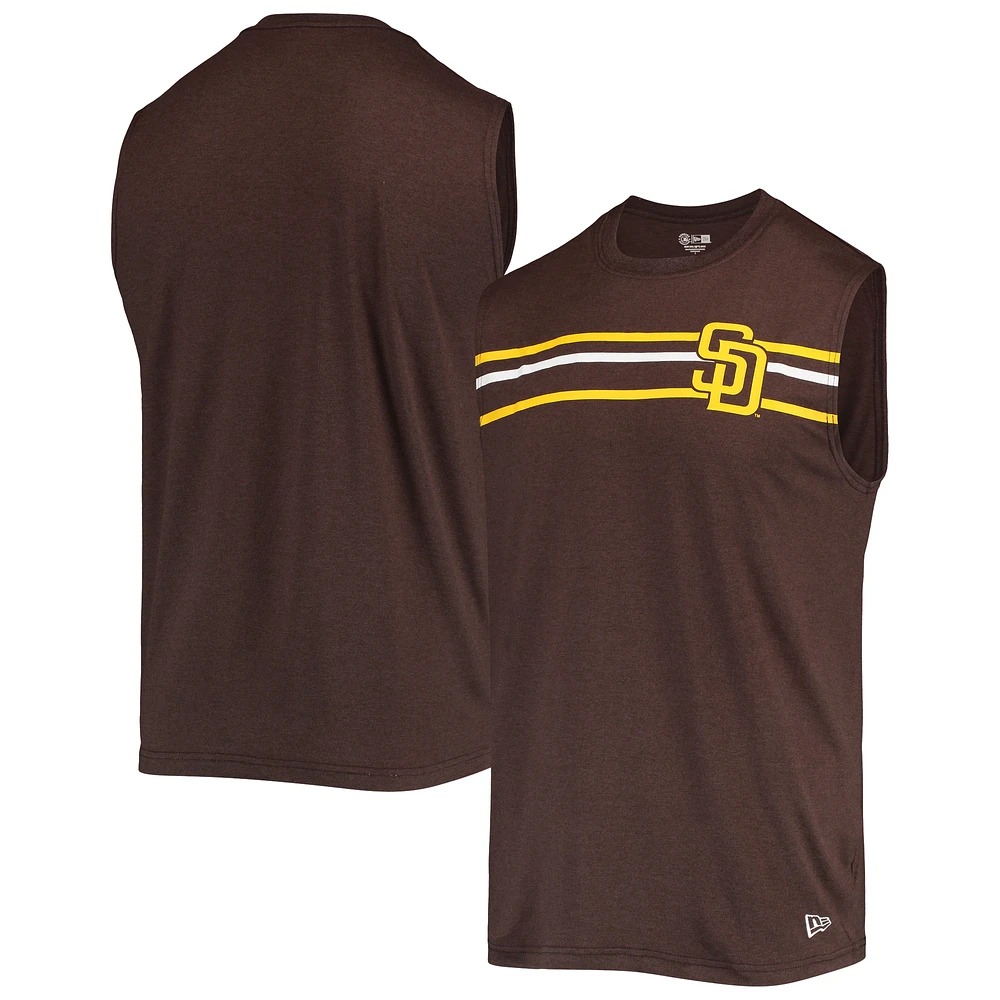 Men's New Era Brown San Diego Padres Muscle Tank Top