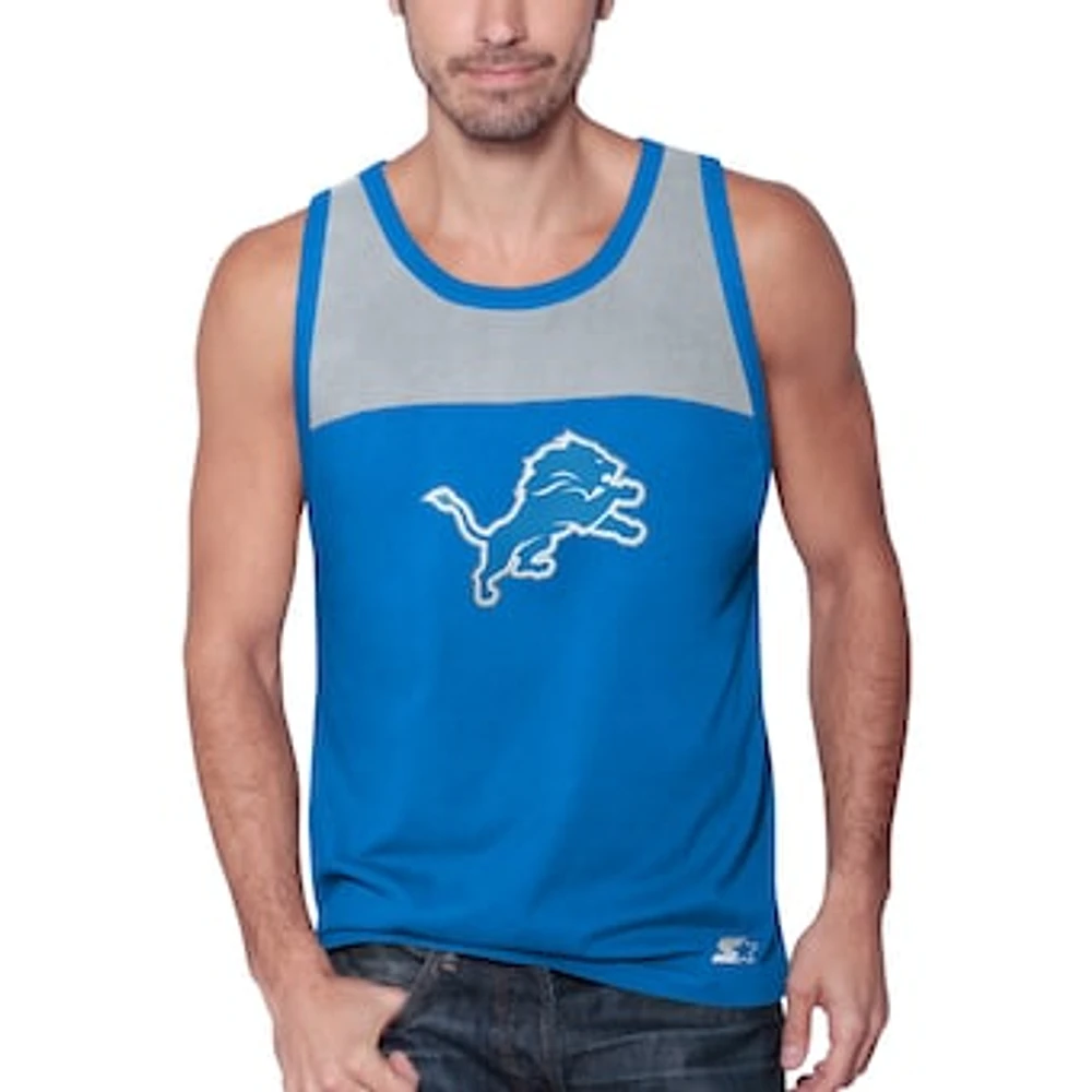 Men's Starter Blue/Silver Detroit Lions Touchdown Fashion - Tank Top