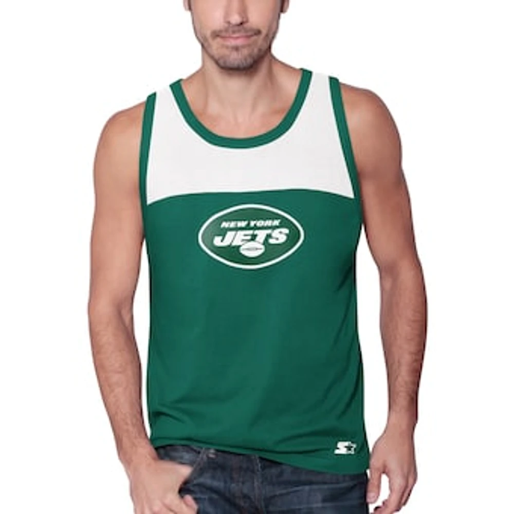 Men's Starter Green/White New York Jets Touchdown Fashion - Tank Top