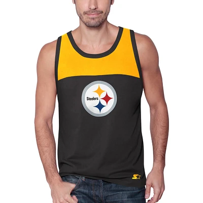 Men's Starter Black/Gold Pittsburgh Steelers Touchdown Fashion - Tank Top