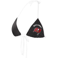 Women's G-III 4Her by Carl Banks Black Tampa Bay Buccaneers Logo Perfect Match - Bikini Top