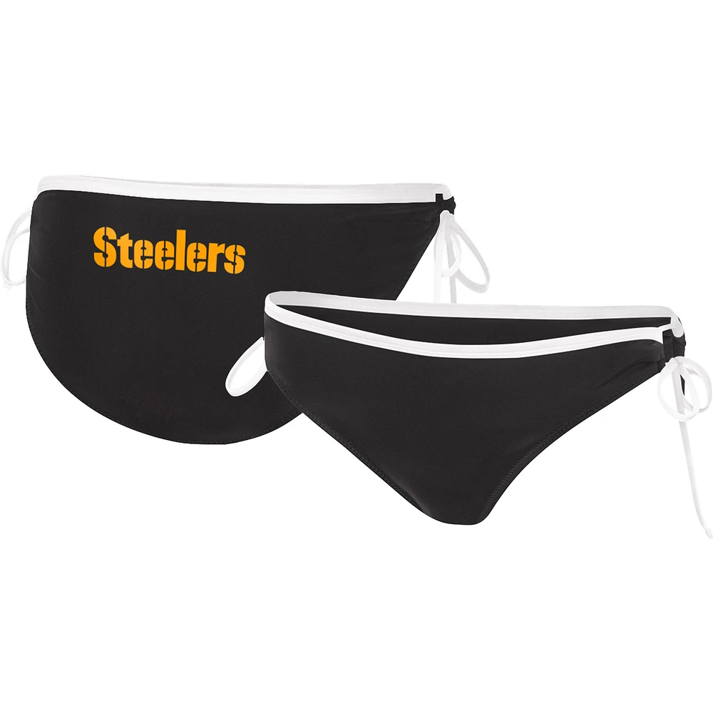 Women's G-III 4Her by Carl Banks Black Pittsburgh Steelers Logo Perfect Match - Bikini Bottom