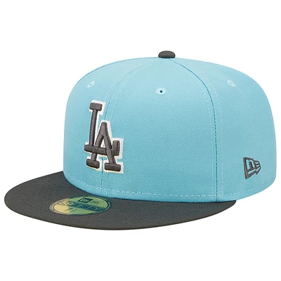 Men's New Era Light Blue/Charcoal Los Angeles Dodgers Two-Tone Color Pack 59FIFTY - Fitted Hat