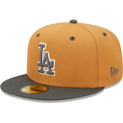 Men's New Era Brown/Charcoal Los Angeles Dodgers Two-Tone Color Pack 59FIFTY - Fitted Hat