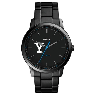 Fossil Black Yale Bulldogs The Minimalist Slim Stainless Steel Watch