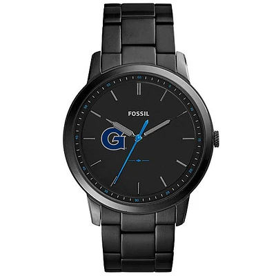 Fossil Black Georgetown Hoyas The Minimalist Slim Stainless Steel Watch