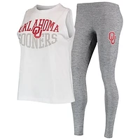 Women's Concepts Sport Charcoal/White Oklahoma Sooners Tank Top & Leggings Sleep Set