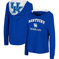 Women's Colosseum Royal Kentucky Wildcats Catalina Hoodie Long Sleeve T-Shirt