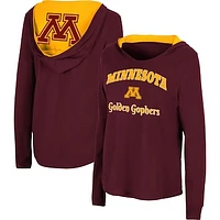 Women's Colosseum Maroon Minnesota Golden Gophers Catalina Hoodie Long Sleeve T-Shirt