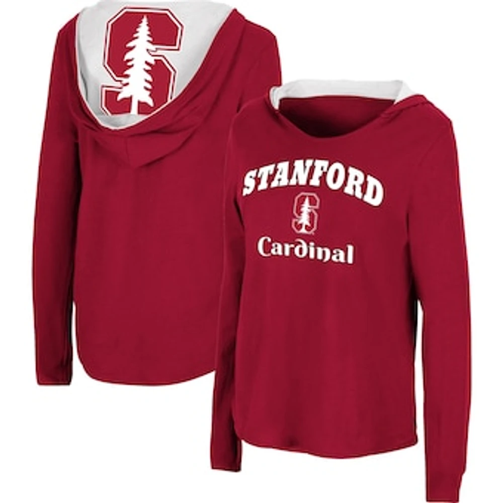 Women's Colosseum Cardinal Stanford Catalina Hoodie Long Sleeve T-Shirt