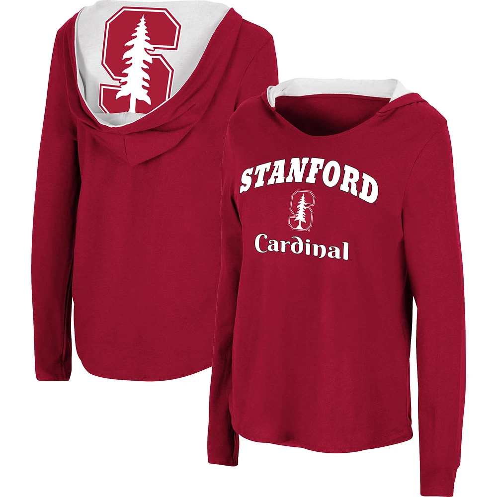 Women's Colosseum Cardinal Stanford Catalina Hoodie Long Sleeve T-Shirt