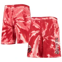 Youth Red Toronto Raptors Santa Monica Tie-Dye Shorts