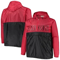 Men's Red Chicago Blackhawks Big & Tall Anorak Half-Zip Pullover Hoodie