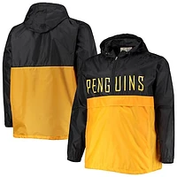 Men's Black Pittsburgh Penguins Big & Tall Anorak Half-Zip Pullover Hoodie