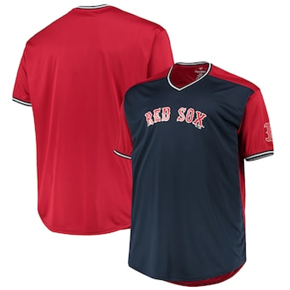 Men's Navy/Red Boston Red Sox Solid V-Neck T-Shirt