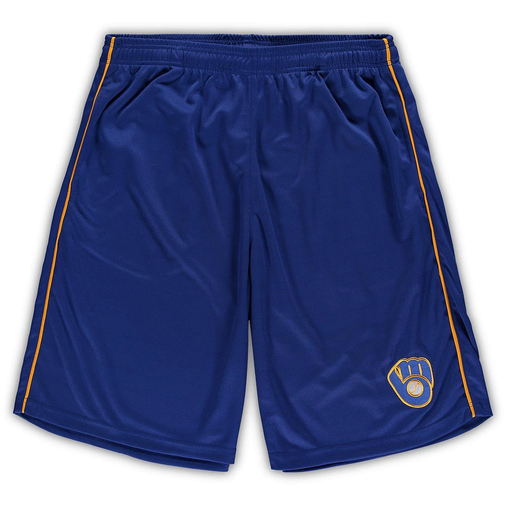 Men's Profile Royal Milwaukee Brewers Big & Tall Mesh Shorts