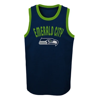 Youth College Navy Seattle Seahawks Striker - Tank Top