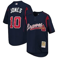 Youth Mitchell & Ness Chipper Jones Navy Atlanta Braves Cooperstown Collection Mesh Batting Practice Jersey