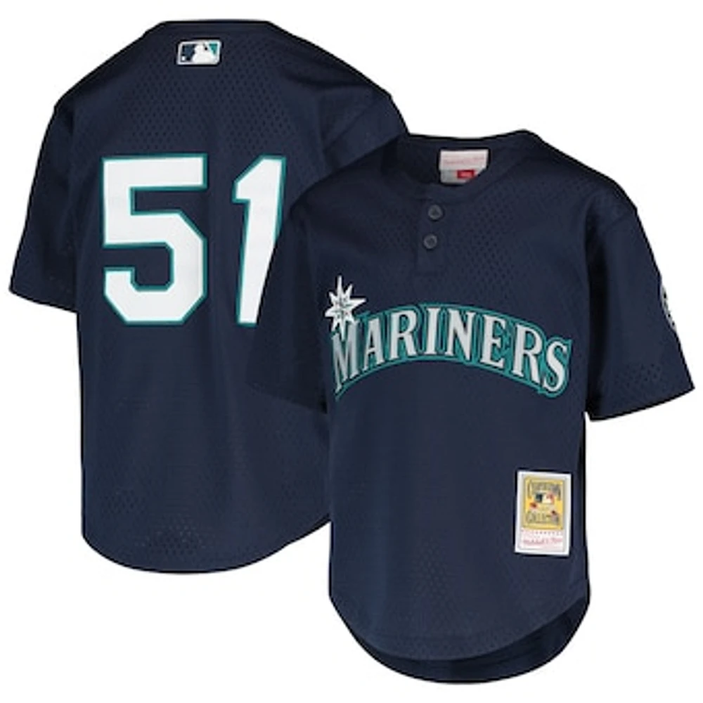 Youth Mitchell & Ness Ichiro Suzuki Navy Seattle Mariners Cooperstown Collection Mesh Batting Practice Jersey