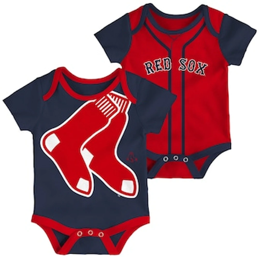 Infant Navy/Red Boston Red Sox Double 2-Pack Bodysuit Set