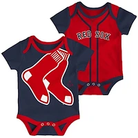 Infant Navy/Red Boston Red Sox Double 2-Pack Bodysuit Set