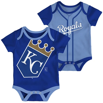 Infant Royal/Light Blue Kansas City Royals Double 2-Pack Bodysuit Set