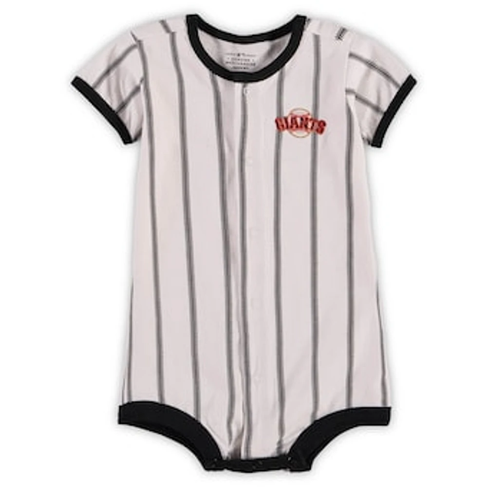 Infant White San Francisco Giants Pinstripe Power Hitter Romper