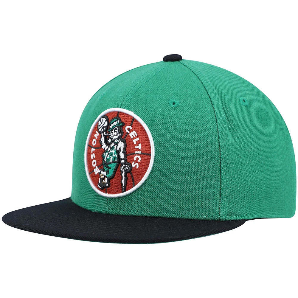 Men's Mitchell & Ness Kelly Green/Black Boston Celtics Hardwood Classics Team Two-Tone 2.0 Snapback Hat