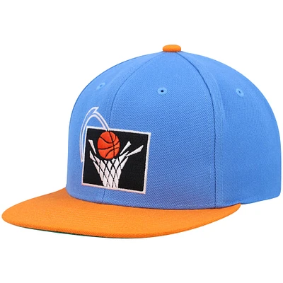 Men's Mitchell & Ness Blue/Orange Cleveland Cavaliers Hardwood Classics Team Two-Tone 2.0 Snapback Hat