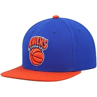 Men's Mitchell & Ness Blue/Orange New York Knicks Hardwood Classics Team Two-Tone 2.0 Snapback Hat