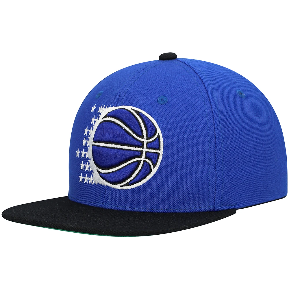 Men's Mitchell & Ness Blue/Black Orlando Magic Hardwood Classics Team Two-Tone 2.0 Snapback Hat