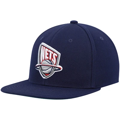 Men's Mitchell & Ness Navy New Jersey Nets Hardwood Classics Team Ground 2.0 Snapback Hat