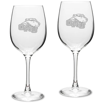 Ohio Northern Polar Bears 16oz. 2-Piece Traditional White Wine Glass Set