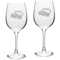 Ohio Northern Polar Bears 16oz. 2-Piece Traditional White Wine Glass Set
