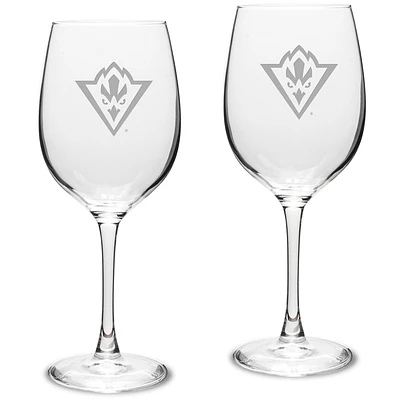 UNC Wilmington Seahawks 16oz. 2-Piece Traditional White Wine Glass Set