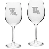 Louisiana Tech Bulldogs 16oz. 2-Piece Traditional White Wine Glass Set
