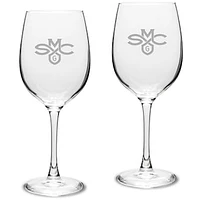 Saint Mary's Gaels 16oz. 2-Piece Logo Traditional White Wine Glass Set