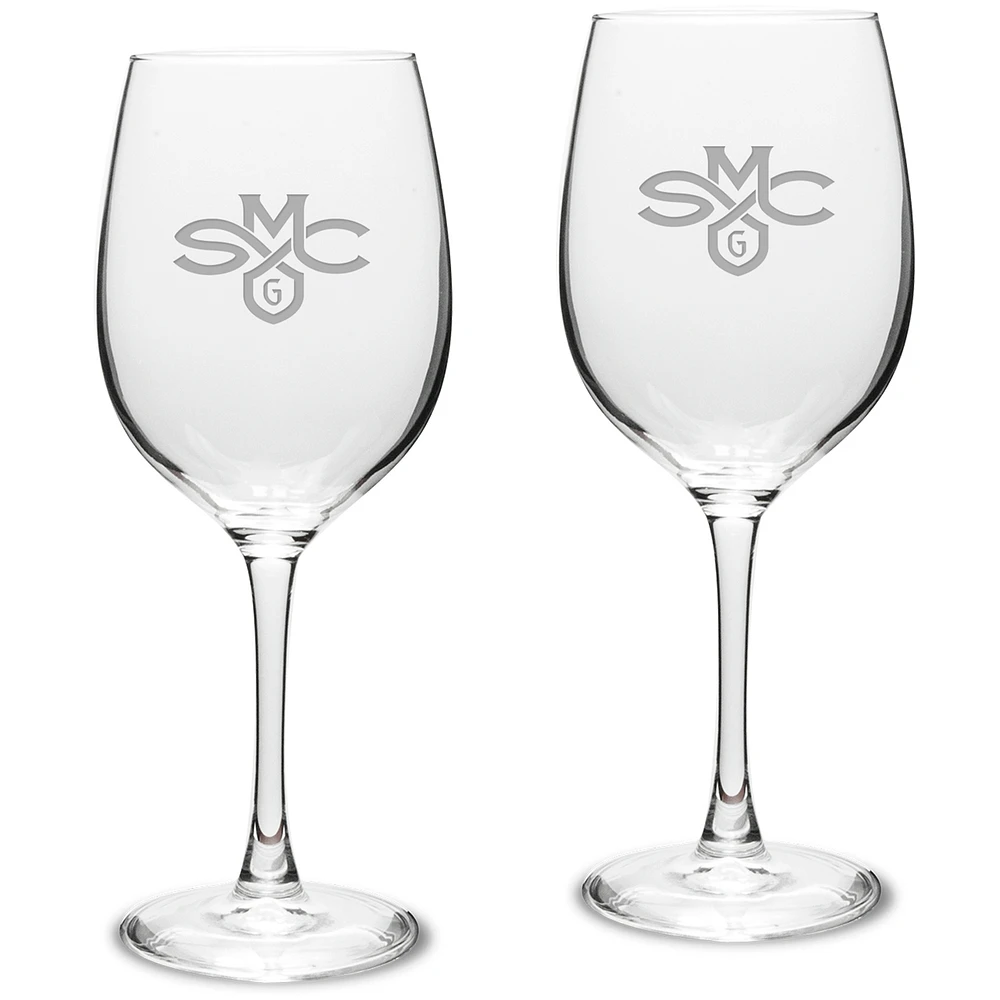 Saint Mary's Gaels 16oz. 2-Piece Logo Traditional White Wine Glass Set
