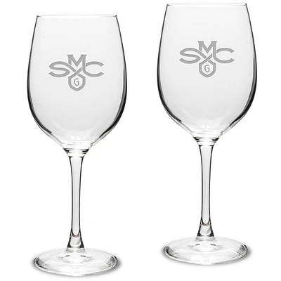 Saint Mary's Gaels 16oz. 2-Piece Logo Traditional White Wine Glass Set