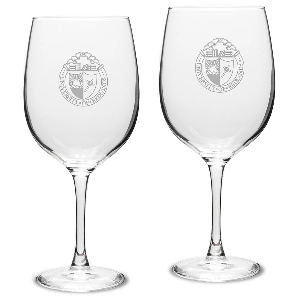 University of Redlands Bulldogs 19oz. 2-Piece Traditional Robusto Red Wine Table Glass Set