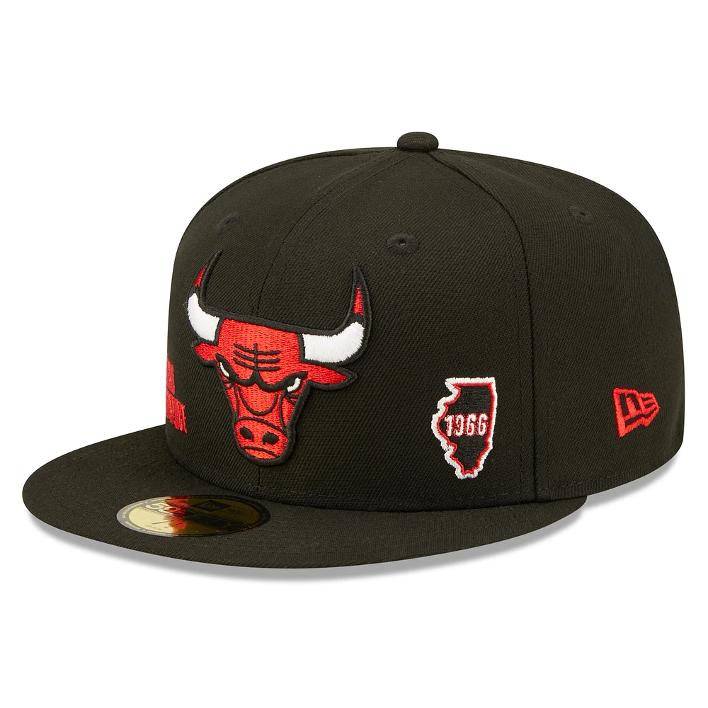 Men's New Era Black Chicago Bulls Identity 59FIFTY Fitted - Hat