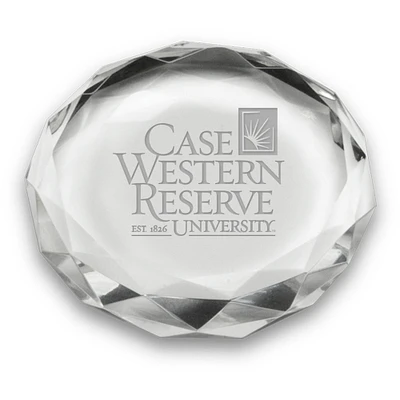 Case Western Reserve University 3'' Optic Crystal Faceted Paperweight