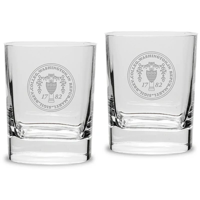 Washington College Shoremen 11.75oz. Square Double Old Fashioned Glass Set
