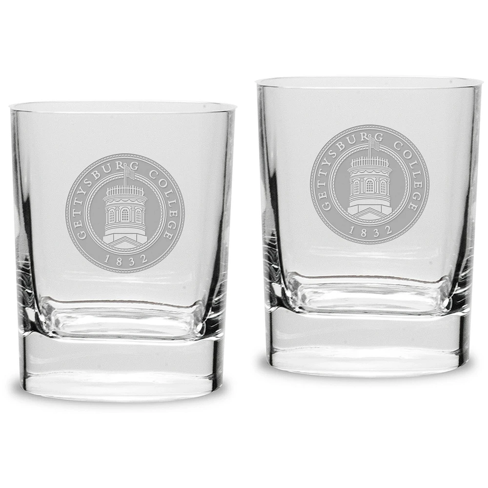 Gettysburg Bullets 11.75oz. Square Double Old Fashioned Glass Set