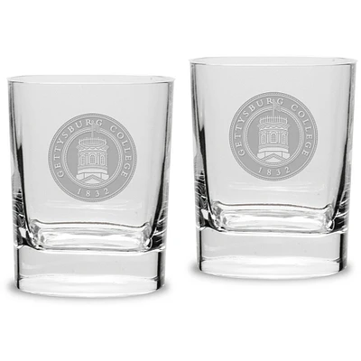 Gettysburg Bullets 11.75oz. Square Double Old Fashioned Glass Set