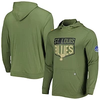 Men's Levelwear Olive St. Louis Blues Thrive Tri-Blend Pullover Hoodie