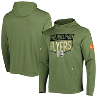 Men's Levelwear Olive Philadelphia Flyers Thrive Tri-Blend Pullover Hoodie