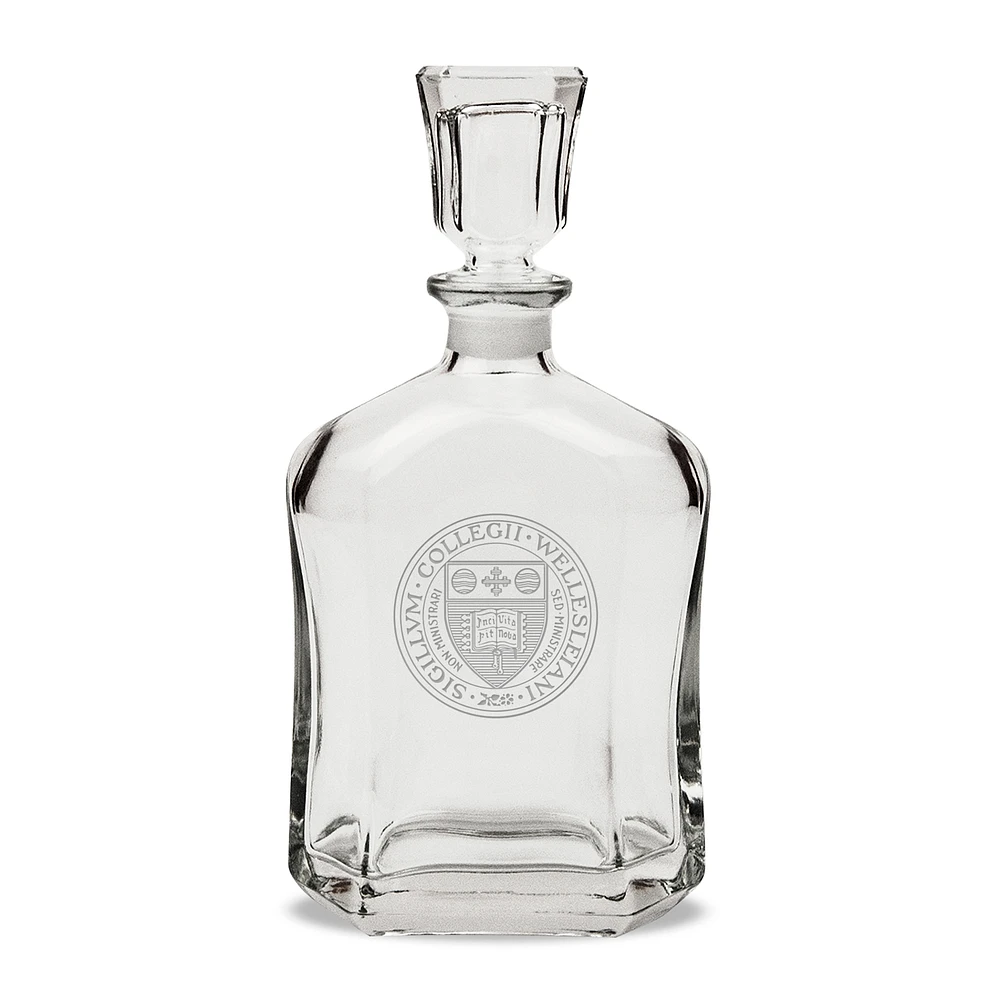 Wellesley Blue 23.75oz. Logo Crystal Whisky Decanter